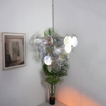 Murano Glass Disc Iridescent Chandelier