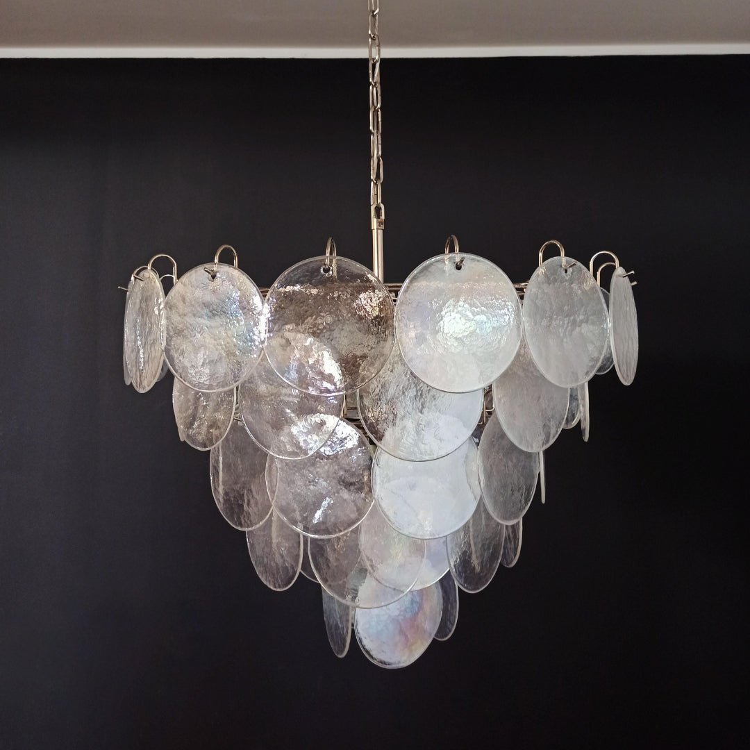 Murano Glass Disc Iridescent Chandelier