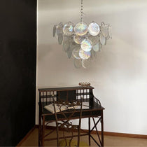 Murano Glass Disc Iridescent Chandelier