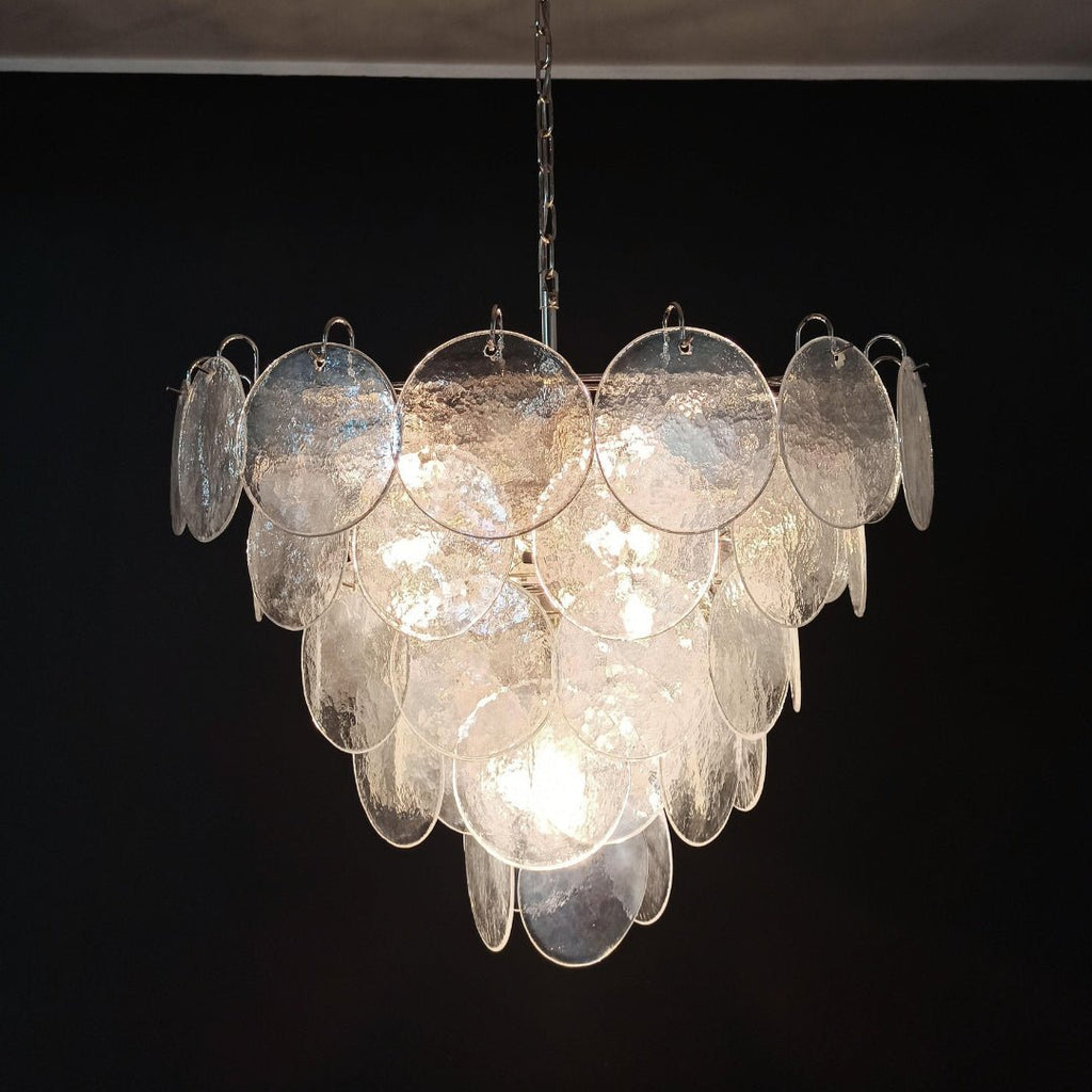 Murano Glass Disc Iridescent Chandelier