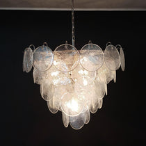 Murano Glass Disc Iridescent Chandelier