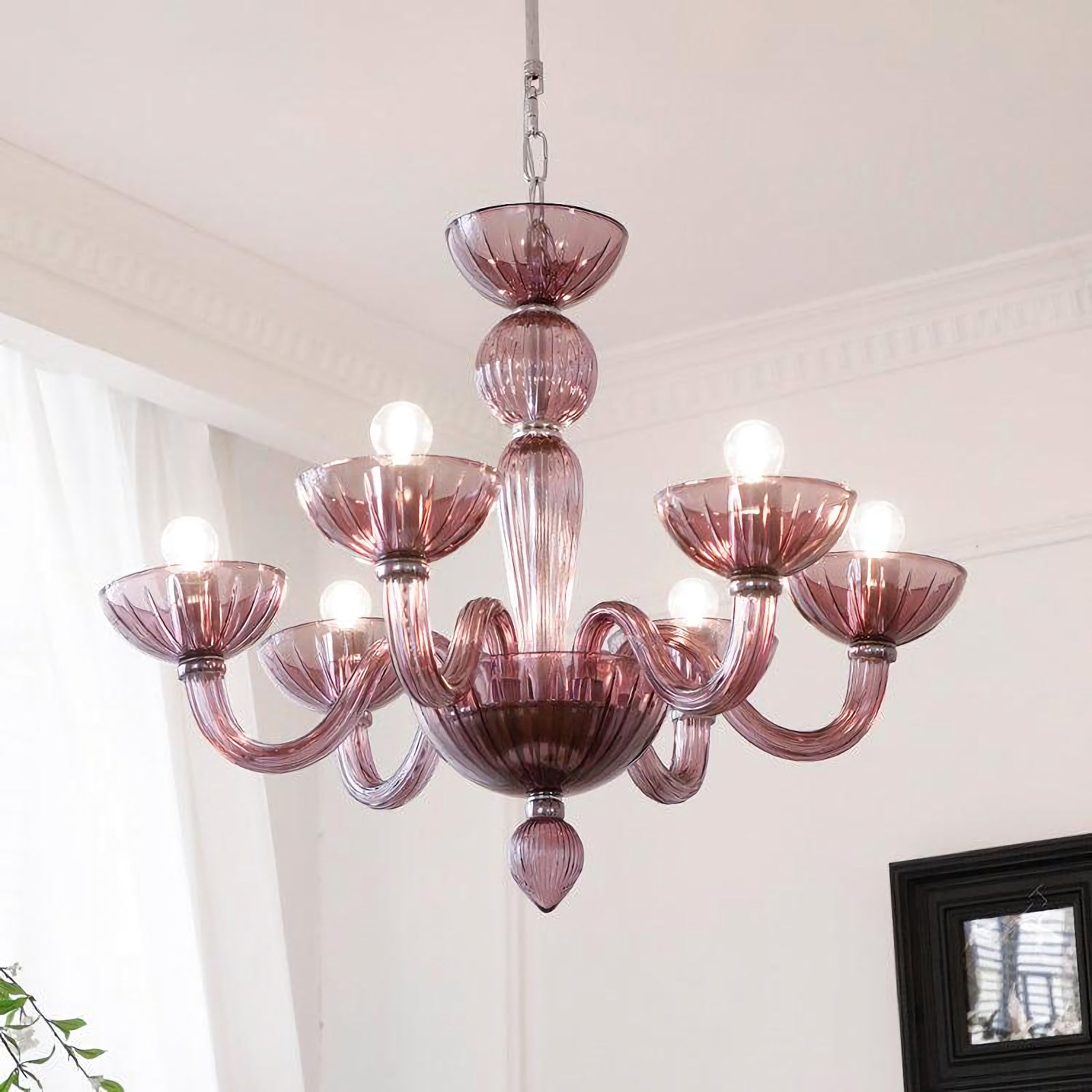 Pink Ares Murano Glass Chandelier