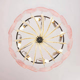 Murano Pink Disc Glass Chandelier