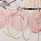 Murano Pink Disc Glass Chandelier