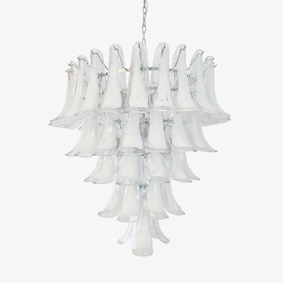 Murano White Glass Petals Chandelier Main image