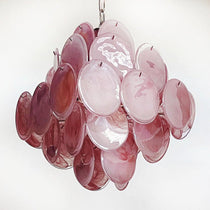 Murano Glass Pink Disks Chandelier