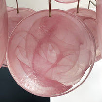 Murano Glass Pink Disks Chandelier