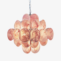 Murano Glass Pink Disks Chandelier
