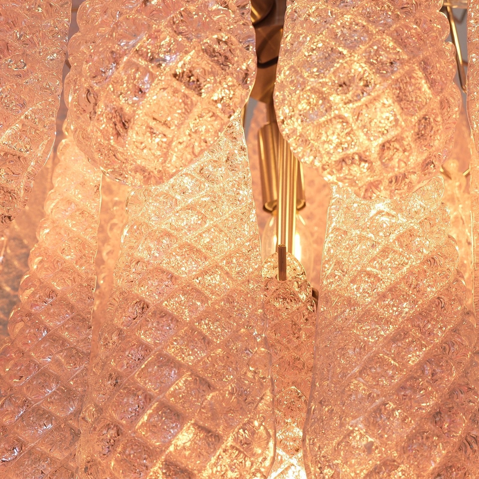 Modern Murano Pink Glass Dewdrop Chandelier - CasaraHouse