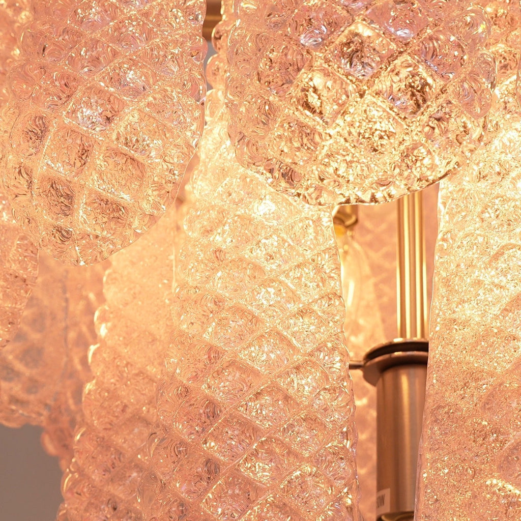Murano Pink Glass Dewdrop Chandelier