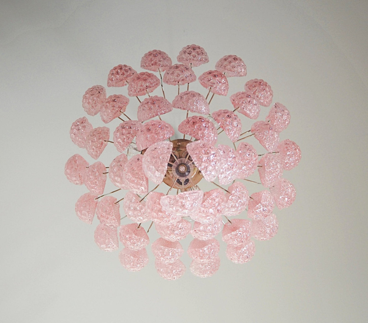 Modern Murano Pink Glass Dewdrop Chandelier - CasaraHouse