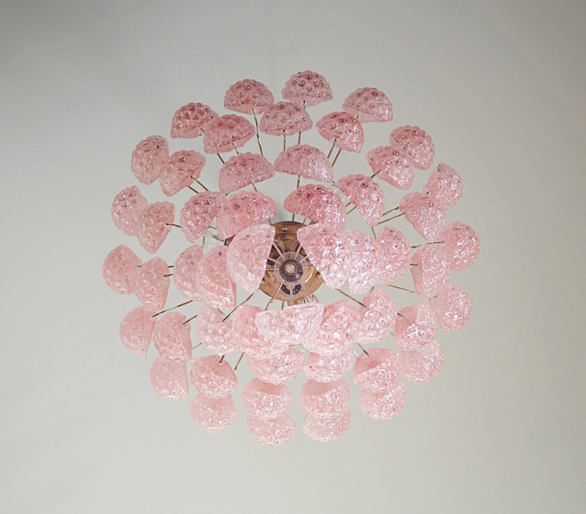 Modern Murano Pink Glass Dewdrop Chandelier - CasaraHouse