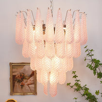 Murano Pink Glass Dewdrop Chandelier