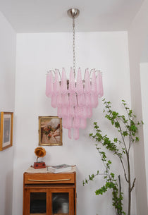 Modern Murano Pink Glass Dewdrop Chandelier - CasaraHouse