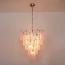 Murano Pink Glass Droplet Chandelier