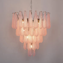 Murano Pink Glass Droplet Chandelier