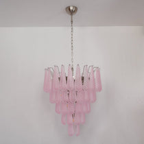 Murano Pink Glass Droplet Chandelier