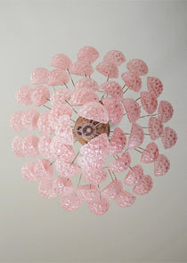 Murano Pink Glass Droplet Chandelier