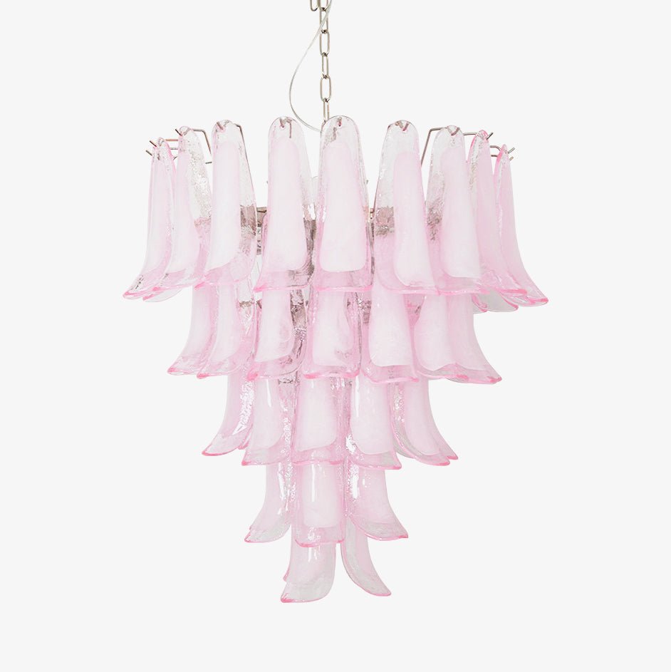Murano Pink Glass Petals Chandelier Secondary image