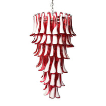 Murano Glass Red Petals Spiral Chandelier