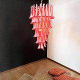 Designer Murano Red Petals Spiral Chandelier - CasaraHouse