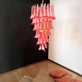 Designer Murano Red Petals Spiral Chandelier - CasaraHouse