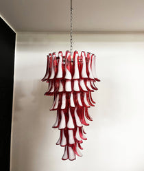 Designer Murano Red Petals Spiral Chandelier - CasaraHouse