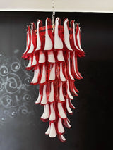 Designer Murano Red Petals Spiral Chandelier - CasaraHouse