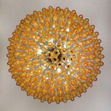Designer Murano Rhombus Amber Glass Chandelier