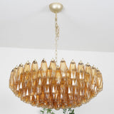Designer Murano Rhombus Amber Glass Chandelier