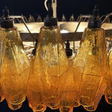 Designer Murano Rhombus Amber Glass Chandelier