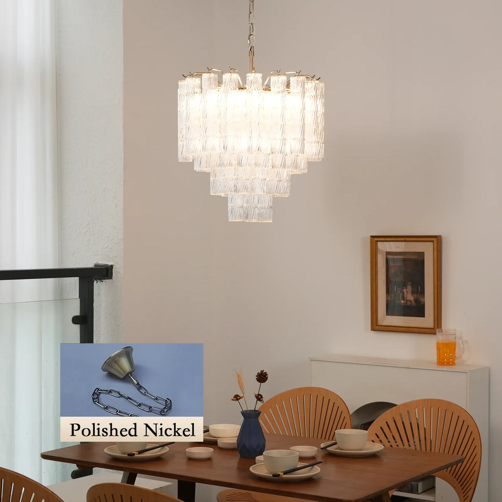 Murano Wave Glass Tube Chandelier