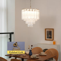 Murano Wave Glass Tube Chandelier