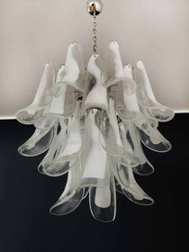 Murano Glass White Petals Chandelier