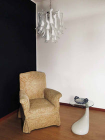 Murano Glass White Petals Chandelier
