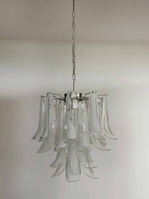 Murano Glass White Petals Chandelier