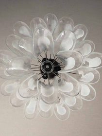 Murano Glass White Petals Chandelier