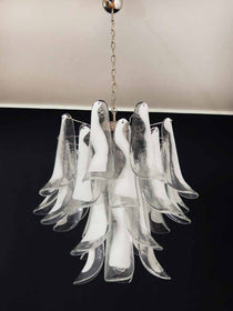 Murano Glass White Petals Chandelier