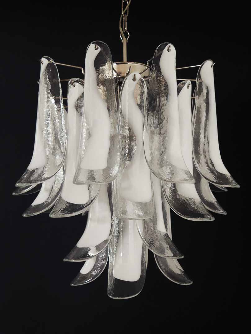 Murano Glass White Petals Chandelier