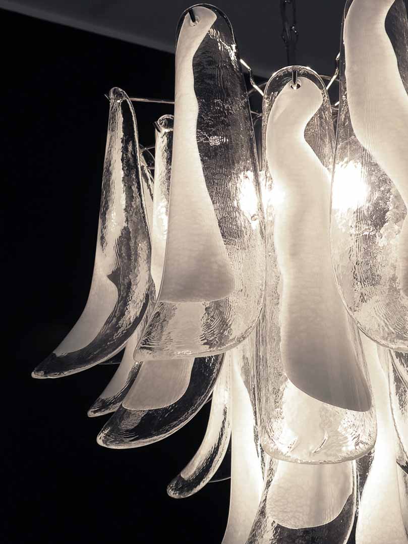 Murano Glass White Petals Chandelier