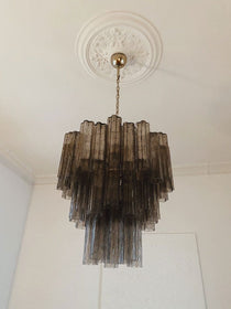 Murano Glass Chandelier – 48 tubes – Smoked