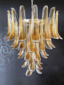 Murano Glass Chandelier – 52 petals – Amber