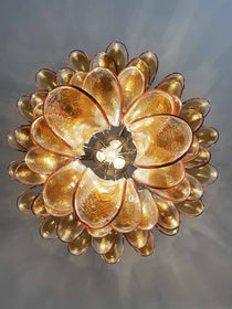 Murano Glass Chandelier – 52 petals – Amber