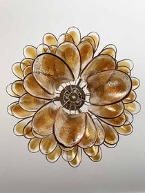 Murano Glass Chandelier – 52 petals – Amber