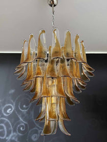 Murano Glass Chandelier – 52 petals – Amber