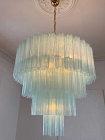 Murano Glass Chandelier – 78 tubes – Opal