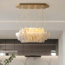 Natural Flake Alabaster Modern Chandelier