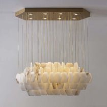 Natural Flake Alabaster Modern Chandelier