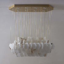 Natural Flake Alabaster Modern Chandelier