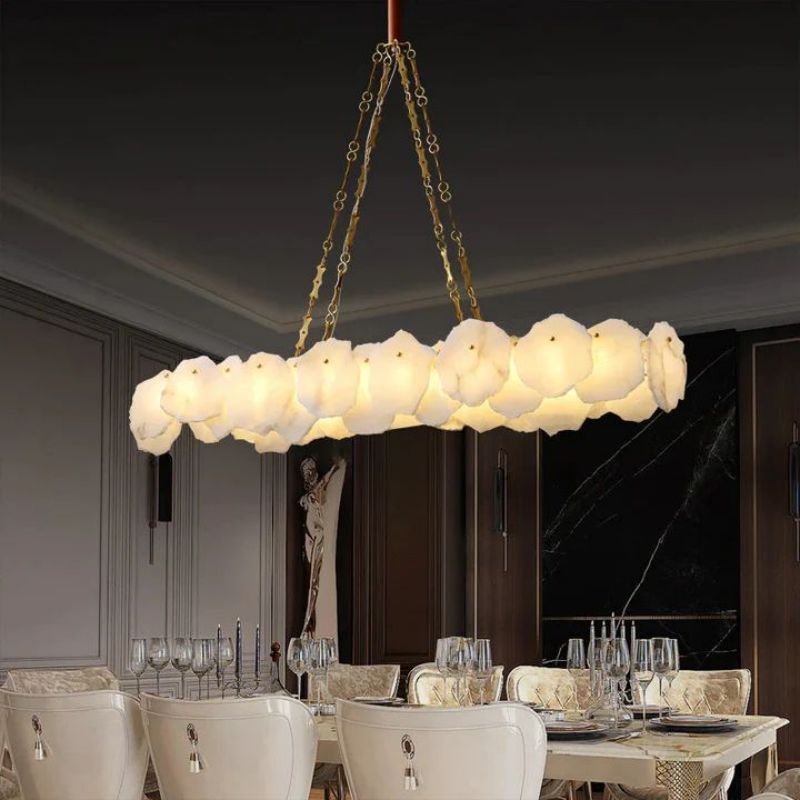 Noah Alabaster Round Chandelier